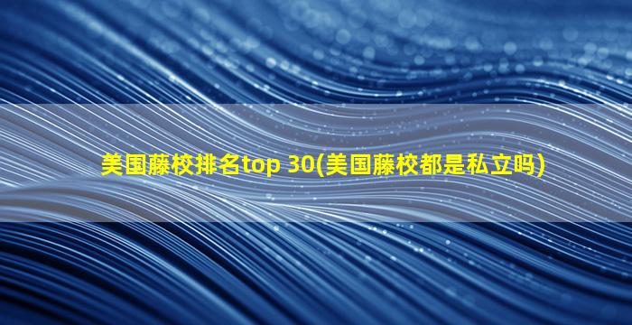 美国藤校排名top 30(美国藤校都是私立吗)